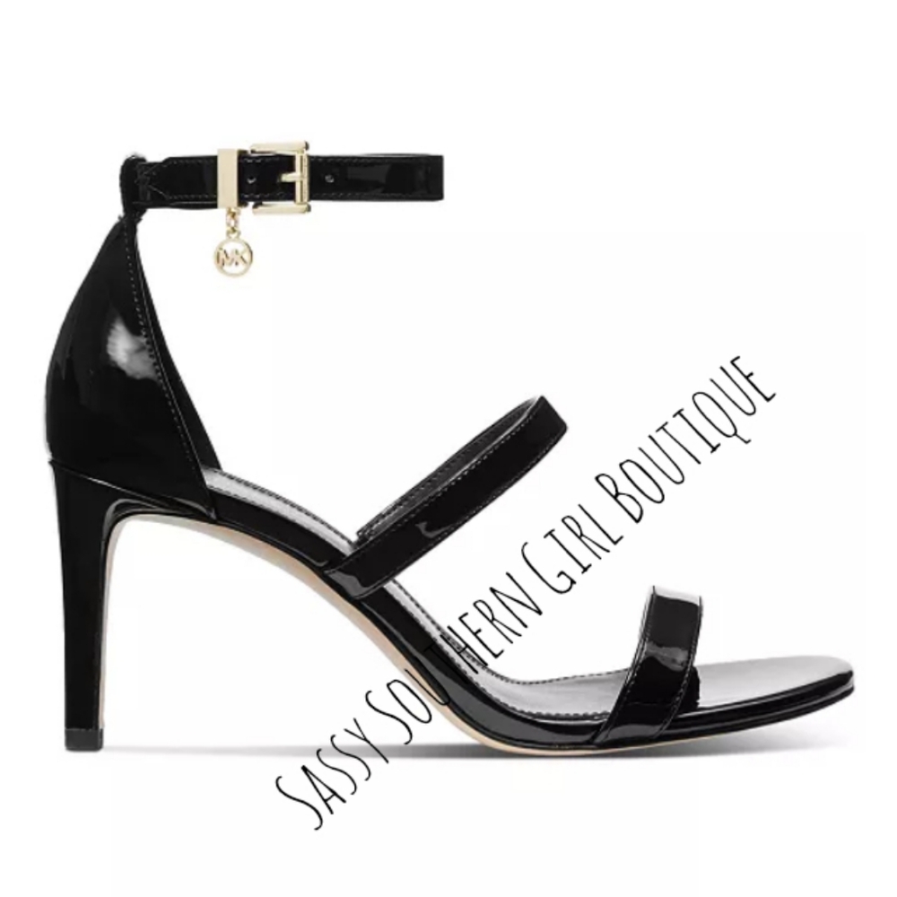 🆕⭐ Micheal Kors Black Patent Sandals Heels - Picture 5 of 16